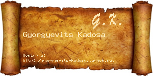 Gyorgyevits Kadosa névjegykártya